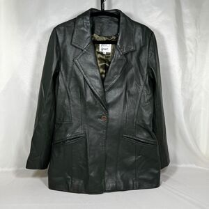 Woman's Vakko Sport Dark Olive Green Leather Jacket Size Medium